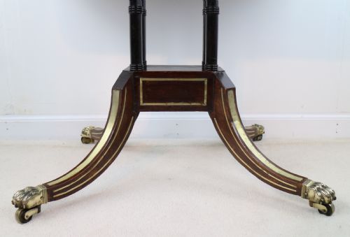 REGENCY BRASS INLAID ROSEWOOD CARD TABLE C1820 - ADDITIONAL PHOTO 25