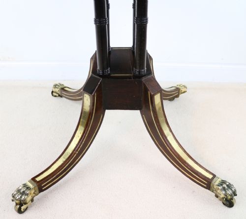 REGENCY BRASS INLAID ROSEWOOD CARD TABLE C1820 - ADDITIONAL PHOTO 26