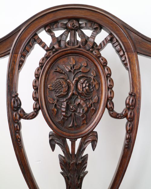 SET OF 10 VICTORIAN HEPPLEWHITE DESIGN SHIELD BACK CARVER DINING CHAIRS ATTRIBUTED TO GILLOWS - ADDITIONAL PHOTO 16