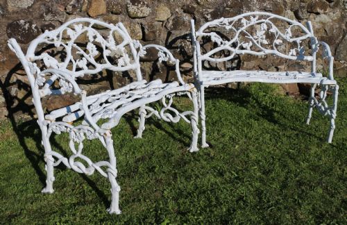 A PAIR OF VICTORIAN CAST IRON SERPENT TWIG PATTERN GARDEN SEATSBENCHES - ADDITIONAL PHOTO 2