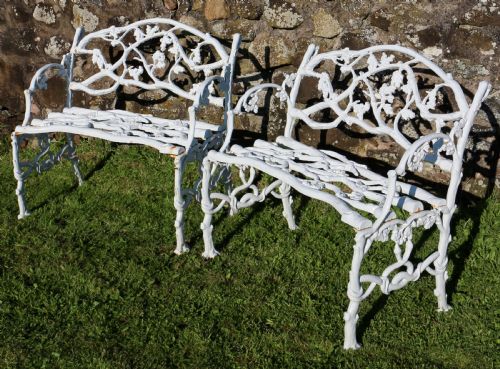 A PAIR OF VICTORIAN CAST IRON SERPENT TWIG PATTERN GARDEN SEATSBENCHES - ADDITIONAL PHOTO 3