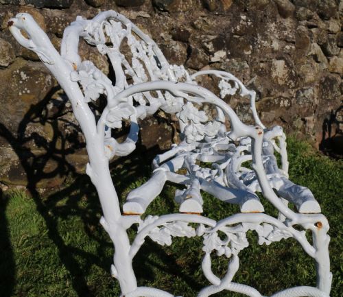 A PAIR OF VICTORIAN CAST IRON SERPENT TWIG PATTERN GARDEN SEATSBENCHES - ADDITIONAL PHOTO 13