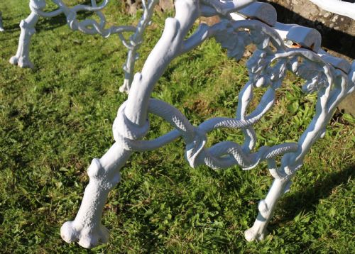 A PAIR OF VICTORIAN CAST IRON SERPENT TWIG PATTERN GARDEN SEATSBENCHES - ADDITIONAL PHOTO 24