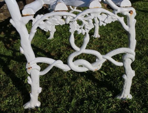 A PAIR OF VICTORIAN CAST IRON SERPENT TWIG PATTERN GARDEN SEATSBENCHES - ADDITIONAL PHOTO 25
