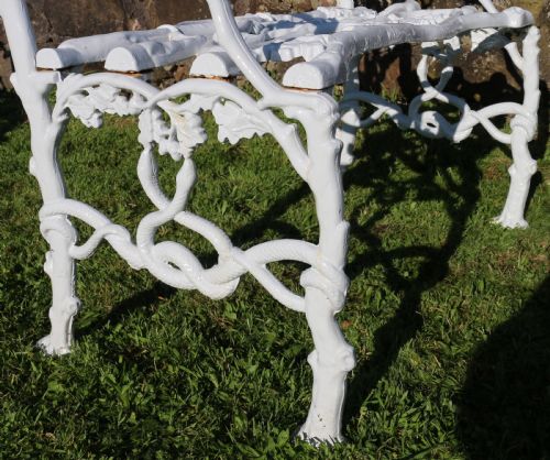 A PAIR OF VICTORIAN CAST IRON SERPENT TWIG PATTERN GARDEN SEATSBENCHES - ADDITIONAL PHOTO 29