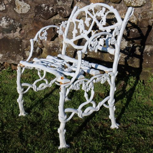 A VICTORIAN CAST IRON SERPENT TWIG PATTERN GARDEN SEAT OR BENCH CIRCA 1860 - ADDITIONAL PHOTO 3
