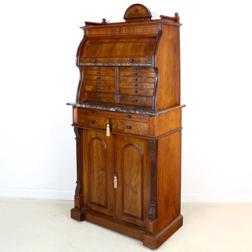 19TH CENTURY VICTORIAN BURR WALNUT DENTIST'S CABINET - ADDITIONAL PHOTO 2