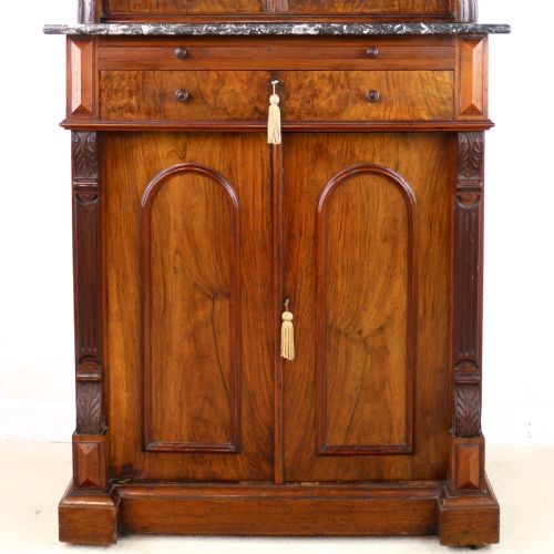 19TH CENTURY VICTORIAN BURR WALNUT DENTIST'S CABINET - ADDITIONAL PHOTO 3