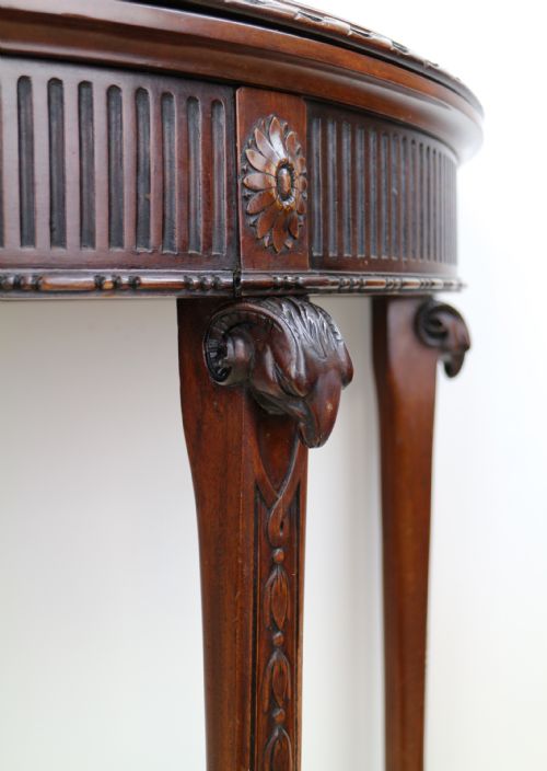 PAIR OF GEORGE III NEOCLASSICAL STYLE MAHOGANY DEMILUNE CARD TABLES BY MAPLE CO - ADDITIONAL PHOTO 11