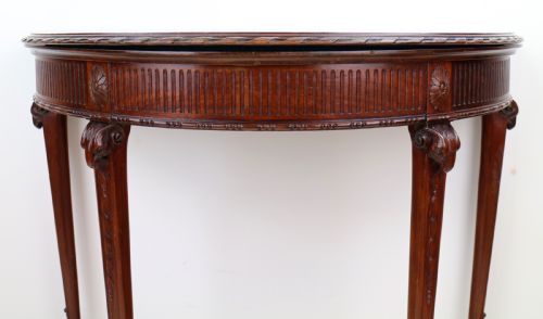PAIR OF GEORGE III NEOCLASSICAL STYLE MAHOGANY DEMILUNE CARD TABLES BY MAPLE CO - ADDITIONAL PHOTO 22