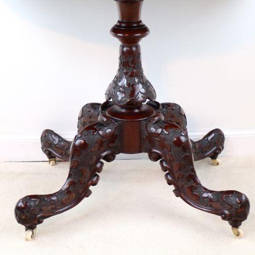 PAIR OF IRISH VICTORIAN BURR WALNUT CARD TABLES - ADDITIONAL PHOTO 23