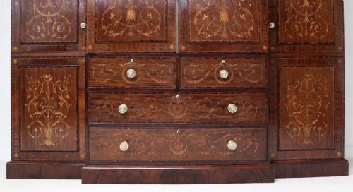 19TH CENTURY MAHOGANY MARQUETRY FITTED WARDROBE BY EDWARDS ROBERTS OF LONDON - ADDITIONAL PHOTO 2