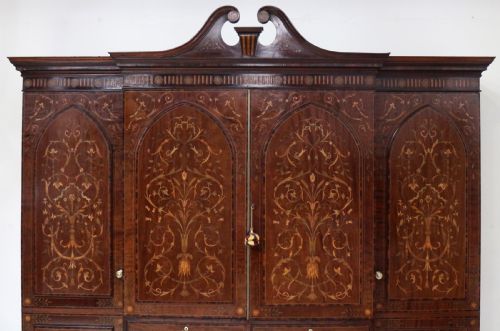 19TH CENTURY MAHOGANY MARQUETRY FITTED WARDROBE BY EDWARDS ROBERTS OF LONDON - ADDITIONAL PHOTO 3
