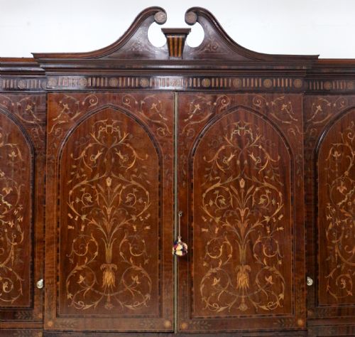 19TH CENTURY MAHOGANY MARQUETRY FITTED WARDROBE BY EDWARDS ROBERTS OF LONDON - ADDITIONAL PHOTO 8