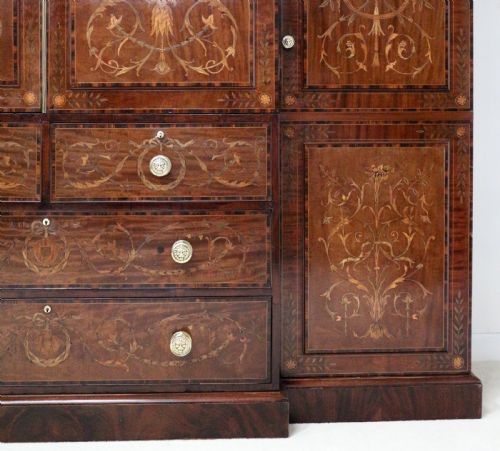 19TH CENTURY MAHOGANY MARQUETRY FITTED WARDROBE BY EDWARDS ROBERTS OF LONDON - ADDITIONAL PHOTO 10