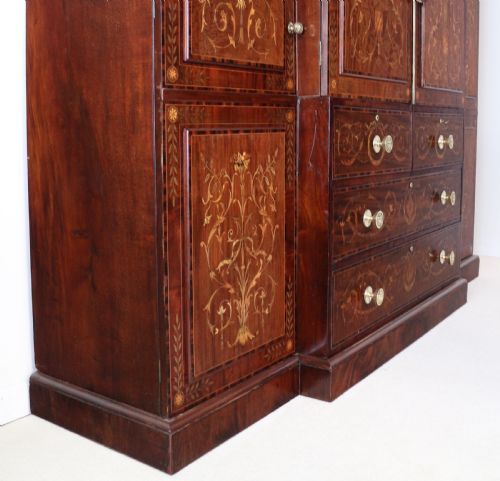 19TH CENTURY MAHOGANY MARQUETRY FITTED WARDROBE BY EDWARDS ROBERTS OF LONDON - ADDITIONAL PHOTO 29