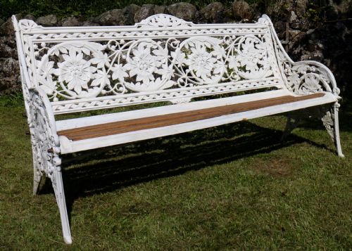 VICTORIAN COALBROOKDALE HORSE CHESTNUT PATTERN GARDEN SEATBENCH - ADDITIONAL PHOTO 1