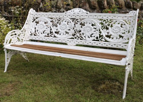 VICTORIAN COALBROOKDALE HORSE CHESTNUT PATTERN GARDEN SEATBENCH - ADDITIONAL PHOTO 3