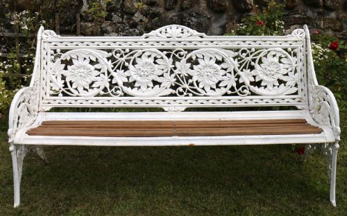 VICTORIAN COALBROOKDALE HORSE CHESTNUT PATTERN GARDEN SEATBENCH - ADDITIONAL PHOTO 4
