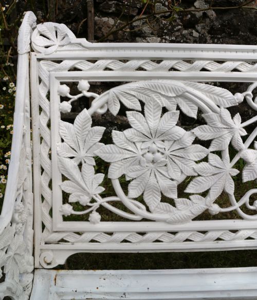VICTORIAN COALBROOKDALE HORSE CHESTNUT PATTERN GARDEN SEATBENCH - ADDITIONAL PHOTO 7