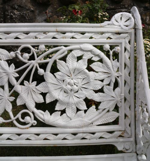 VICTORIAN COALBROOKDALE HORSE CHESTNUT PATTERN GARDEN SEATBENCH - ADDITIONAL PHOTO 9