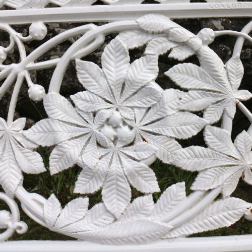 VICTORIAN COALBROOKDALE HORSE CHESTNUT PATTERN GARDEN SEATBENCH - ADDITIONAL PHOTO 11