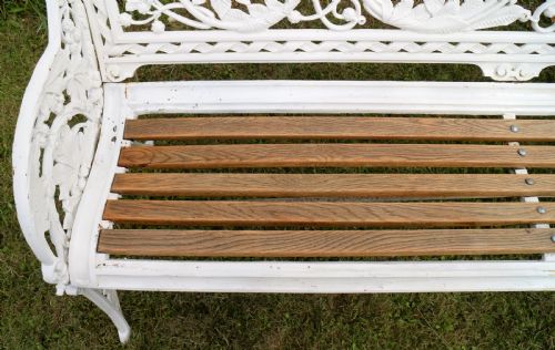 VICTORIAN COALBROOKDALE HORSE CHESTNUT PATTERN GARDEN SEATBENCH - ADDITIONAL PHOTO 12