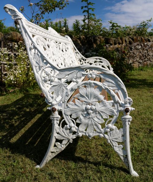 VICTORIAN COALBROOKDALE HORSE CHESTNUT PATTERN GARDEN SEATBENCH - ADDITIONAL PHOTO 17