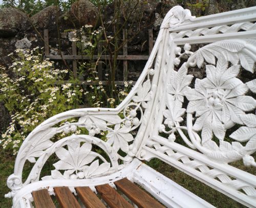 VICTORIAN COALBROOKDALE HORSE CHESTNUT PATTERN GARDEN SEATBENCH - ADDITIONAL PHOTO 20