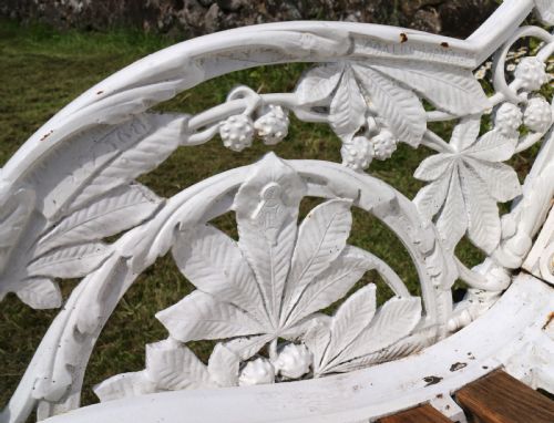 VICTORIAN COALBROOKDALE HORSE CHESTNUT PATTERN GARDEN SEATBENCH - ADDITIONAL PHOTO 21