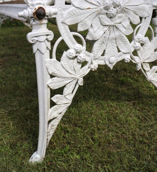 VICTORIAN COALBROOKDALE HORSE CHESTNUT PATTERN GARDEN SEATBENCH - ADDITIONAL PHOTO 25