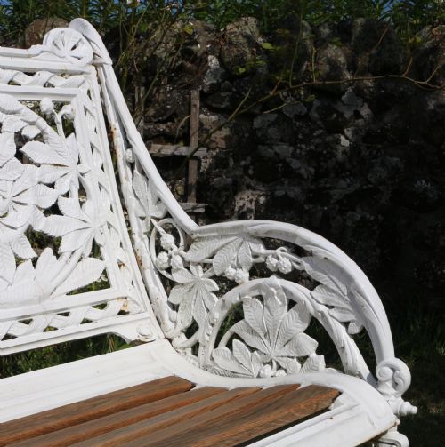 VICTORIAN COALBROOKDALE HORSE CHESTNUT PATTERN GARDEN SEATBENCH - ADDITIONAL PHOTO 27