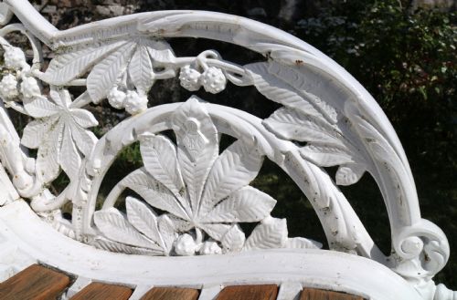 VICTORIAN COALBROOKDALE HORSE CHESTNUT PATTERN GARDEN SEATBENCH - ADDITIONAL PHOTO 28