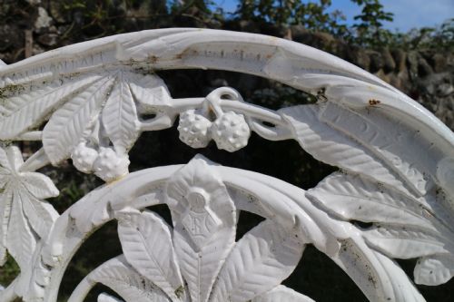 VICTORIAN COALBROOKDALE HORSE CHESTNUT PATTERN GARDEN SEATBENCH - ADDITIONAL PHOTO 29