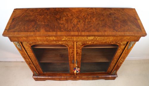 VICTORIAN WALNUT AND FLORAL MARQUETRY SIDE CABINET - ADDITIONAL PHOTO 18