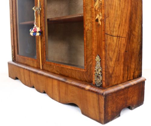 VICTORIAN WALNUT AND FLORAL MARQUETRY SIDE CABINET - ADDITIONAL PHOTO 29