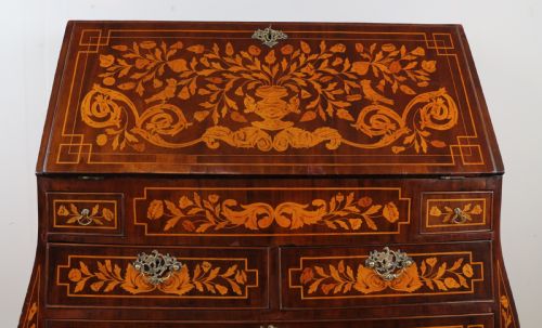 DUTCH MARQUETRY BOMB BUREAU 19TH CENTURY - ADDITIONAL PHOTO 3