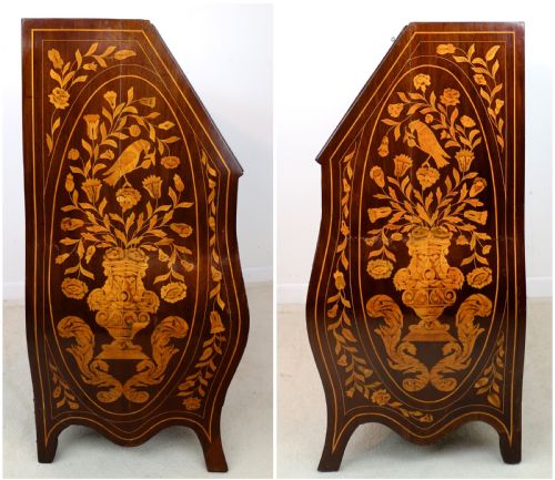 DUTCH MARQUETRY BOMB BUREAU 19TH CENTURY - ADDITIONAL PHOTO 19