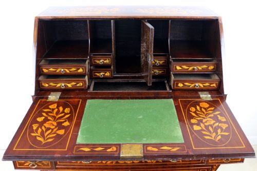 DUTCH MARQUETRY BOMB BUREAU 19TH CENTURY - ADDITIONAL PHOTO 25