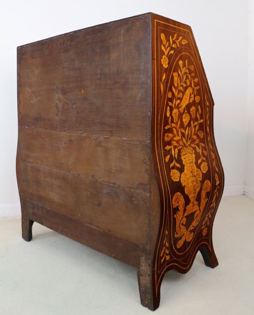 DUTCH MARQUETRY BOMB BUREAU 19TH CENTURY - ADDITIONAL PHOTO 29