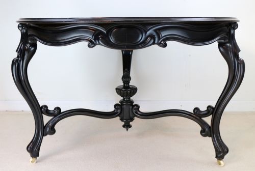VICTORIAN MARQUETRY INLAID CIRCULAR CENTRE TABLE - ADDITIONAL PHOTO 2