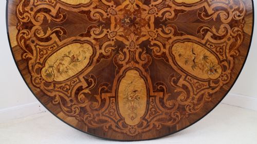 VICTORIAN MARQUETRY INLAID CIRCULAR CENTRE TABLE - ADDITIONAL PHOTO 11