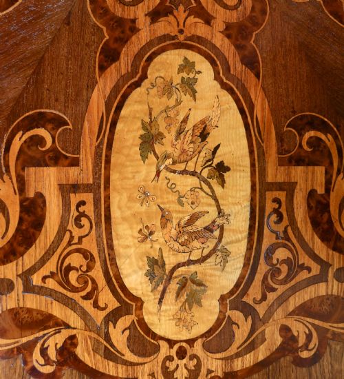VICTORIAN MARQUETRY INLAID CIRCULAR CENTRE TABLE - ADDITIONAL PHOTO 15
