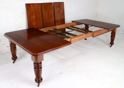 MAPLE CO VICTORIAN MAHOGANY EXTENDING DINING TABLE WITH THREE LEAVES - ADDITIONAL PHOTO 15