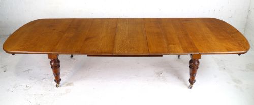 EARLY VICTORIAN OAK EXTENDING DINING TABLE 5 LEAVES 12 FT - ADDITIONAL PHOTO 5