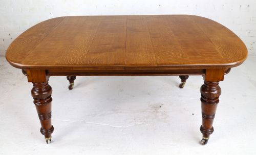 EARLY VICTORIAN OAK EXTENDING DINING TABLE 5 LEAVES 12 FT - ADDITIONAL PHOTO 17