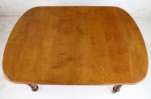 EARLY VICTORIAN OAK EXTENDING DINING TABLE 5 LEAVES 12 FT - ADDITIONAL PHOTO 21