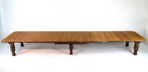 EDWARDS ROBERTS VICTORIAN OAK EXTENDING DINING TABLE 7 LEAVES 20FT SEATS UP TO 2224 - ADDITIONAL PHOTO 1