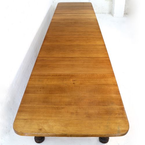 EDWARDS ROBERTS VICTORIAN OAK EXTENDING DINING TABLE 7 LEAVES 20FT SEATS UP TO 2224 - ADDITIONAL PHOTO 4