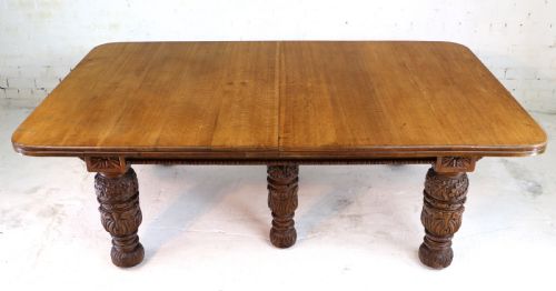 EDWARDS ROBERTS VICTORIAN OAK EXTENDING DINING TABLE 7 LEAVES 20FT SEATS UP TO 2224 - ADDITIONAL PHOTO 9